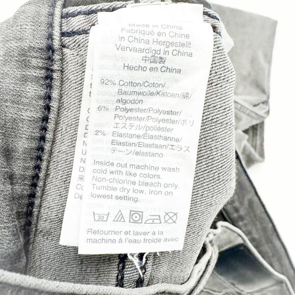 Madewell Stovepipe Gray Wash Straight Leg Denim Jeans Raw Hem Size 26 AA595 - Picture 7 of 9